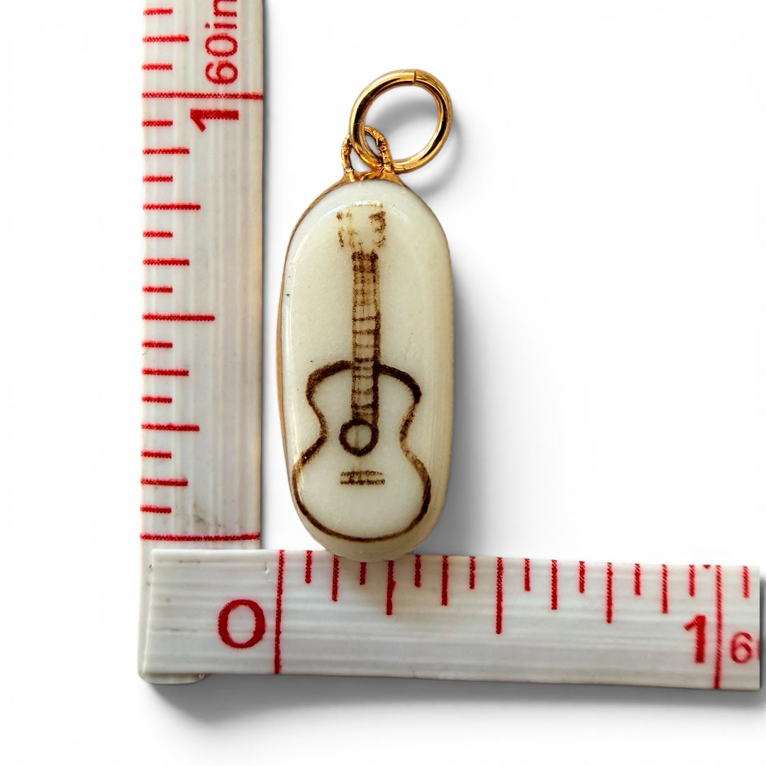 Steal Your Face, Guitar, Old English Initial Charm Necklace