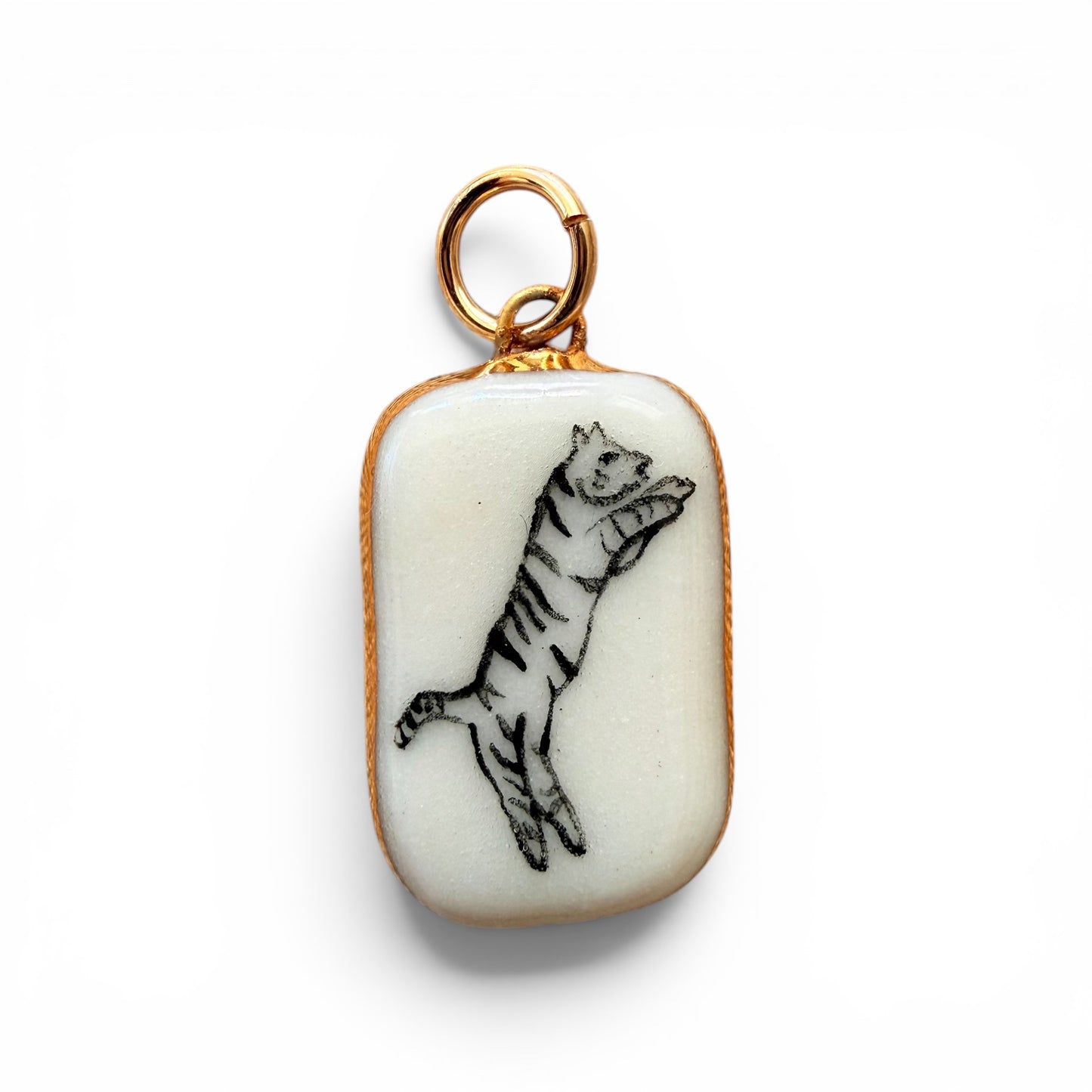 Black & White Tiger Charm