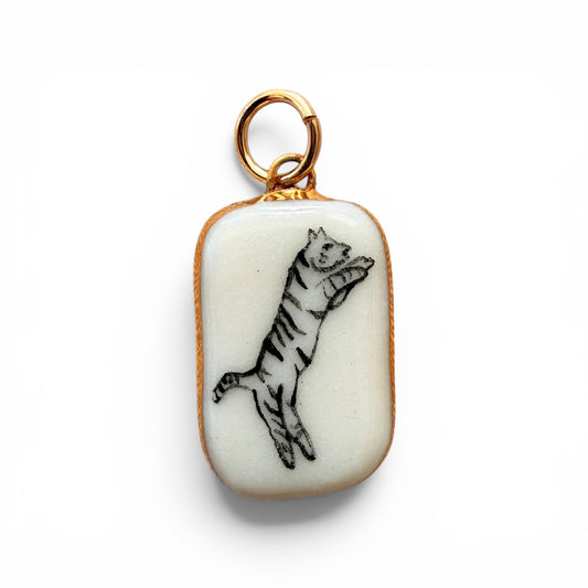 Black & White Tiger Charm