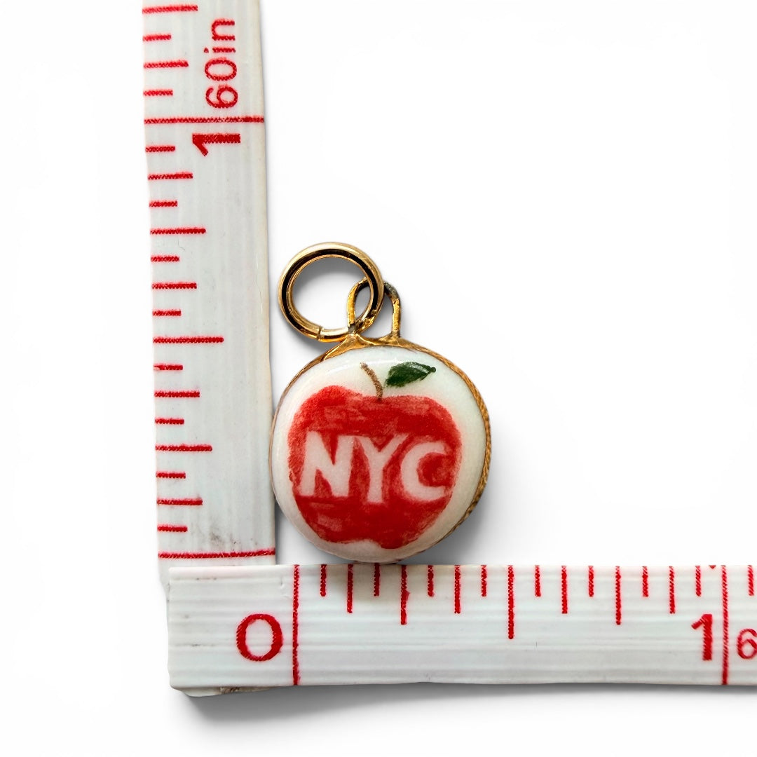Navy Heart, Classic Yankees, NYC Big Apple Charm Necklace