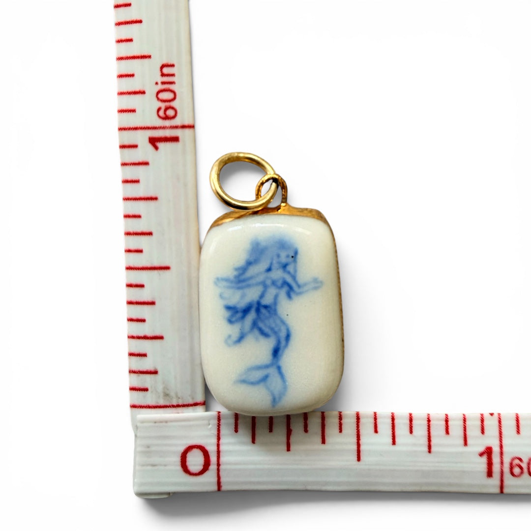 Navy Heart, Mermaid, Greek Flag Charm Necklace