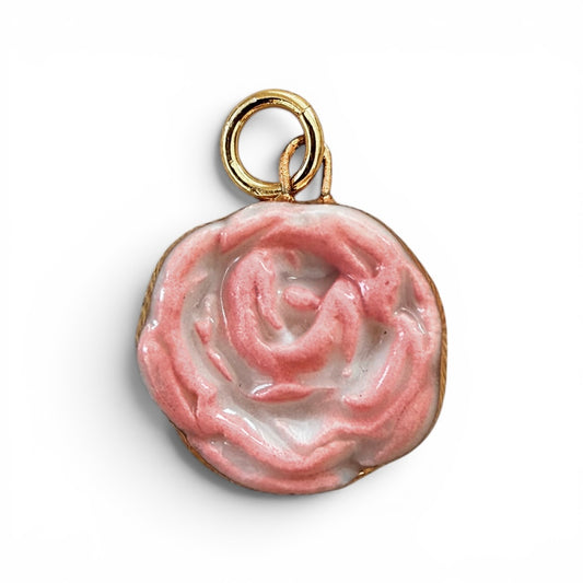 Pink / White Rose Charm