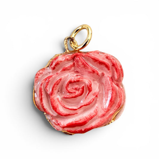 Red / Pink Rose Charm