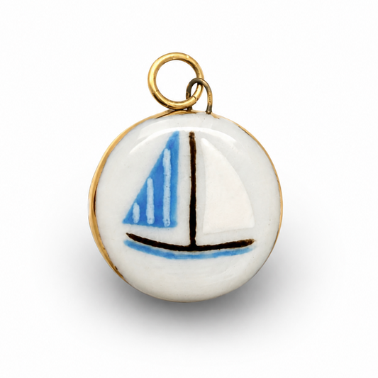 Sailboat Small Circle Charm